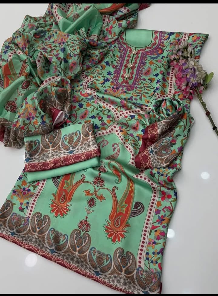 NEW ARRIVAL 3 PCS SILKY SUIT WITH AIRLINE SHIRT