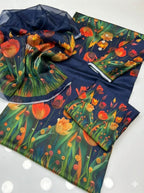 NEW ARRIVAL 3 PCS SILKY SUIT WITH AIRLINE SHIRT