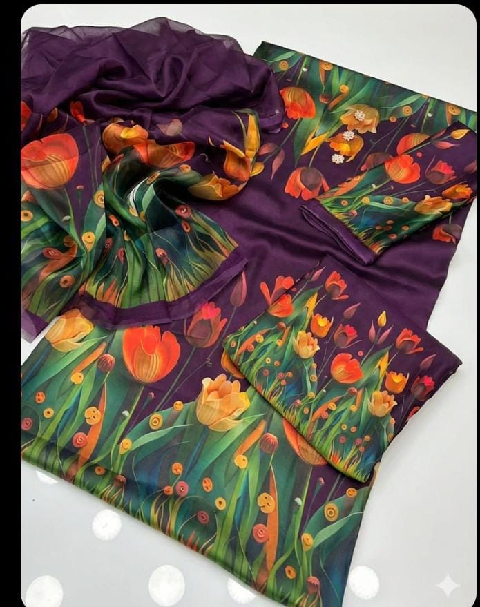 NEW ARRIVAL 3 PCS SILKY SUIT WITH AIRLINE SHIRT