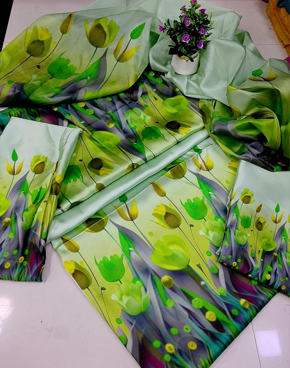 NEW ARRIVAL 3 PCS SILKY SUIT WITH AIRLINE SHIRT