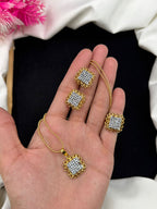 Beautiful Gold Plated Zircon Jarao Locket Set With Ring