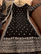 Elegant Chiffon Heavy Sequence, Pearl  Stone Work 3 Pcs