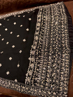 Elegant Chiffon Heavy Sequence, Pearl  Stone Work 3 Pcs