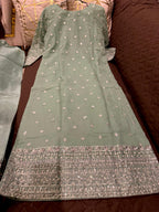 Elegant Chiffon Heavy Sequence, Pearl  Stone Work 3 Pcs