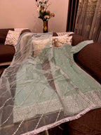 Elegant Chiffon Heavy Sequence, Pearl  Stone Work 3 Pcs