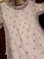 Elegant Chiffon Heavy Sequence, Pearl  Stone Work 3 Pcs