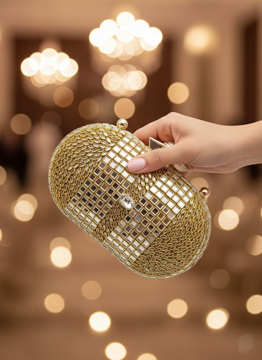 ✨ Beautiful Designer Full Kundan Work Premium Quality Clutch ✨