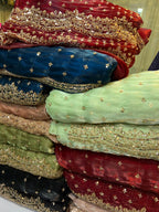 Korean SHEESHA Silk Fabric Cutdana Work 3 Piece