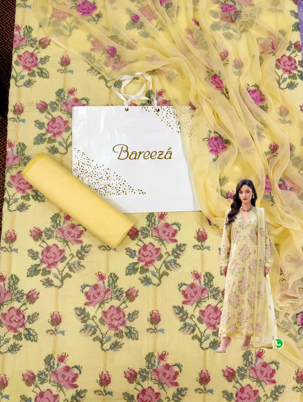 Lawn Dress With Pure Chiffon Dupatta