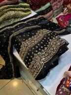 Korean SHEESHA Silk Fabric Cutdana Work 3 Piece