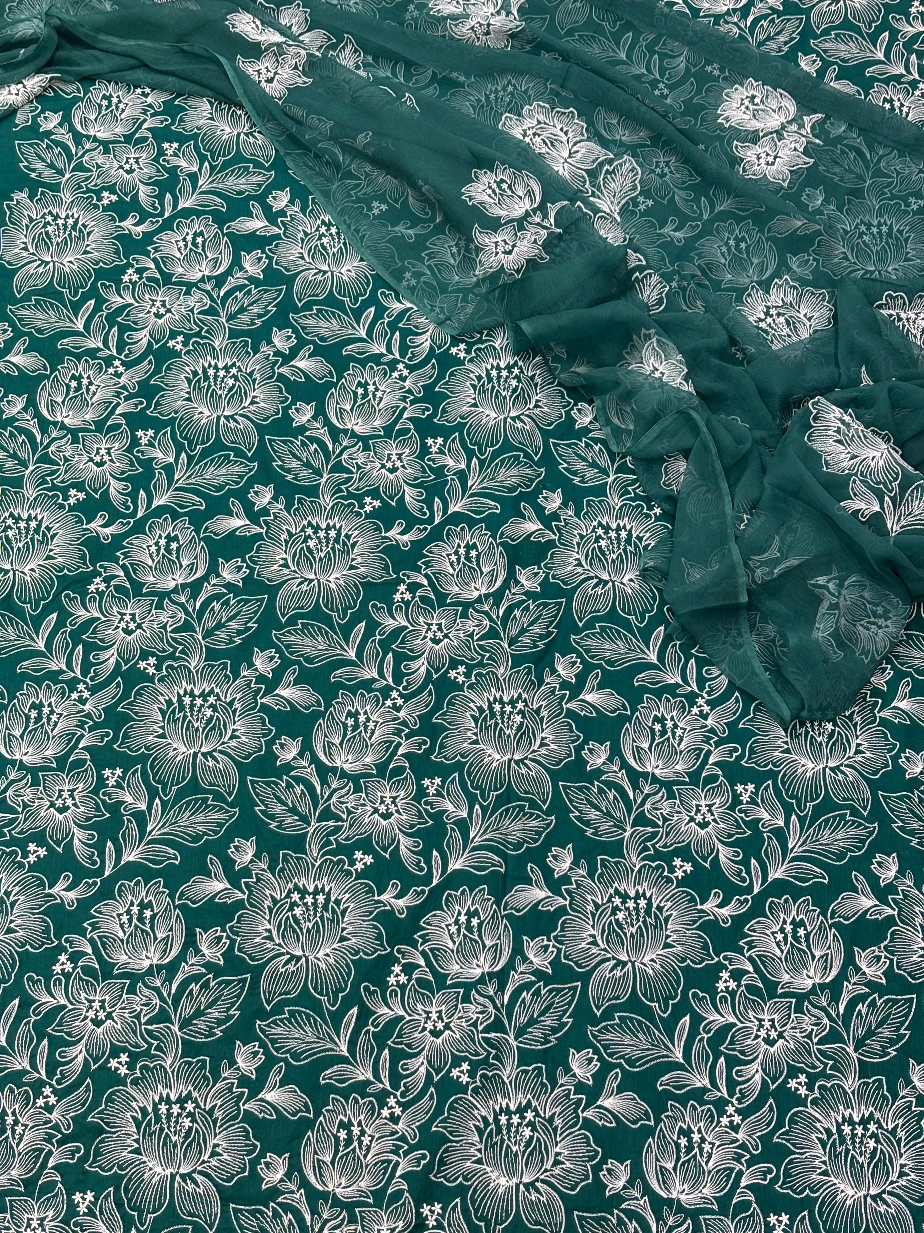 Lawn Dress With Pure Chiffon Dupatta