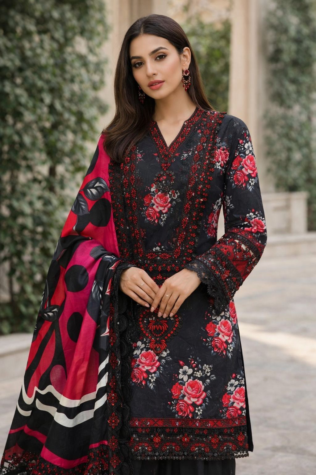 Iznik Lawn Suit With Lawn Dupatta
