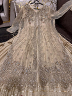 Eid Collection Elegant Organza Pearl Handwork Gown with Crushed Silk Maxi Inner