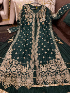 Eid Collection Elegant Organza Pearl Handwork Gown with Crushed Silk Maxi Inner