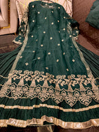 Eid Collection Elegant Organza Pearl Handwork Gown with Crushed Silk Maxi Inner