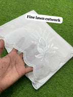 Fine Lawn Four Side Cutwork Dupatta