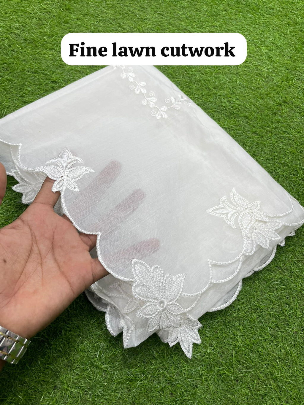 Fine Lawn Four Side Cutwork Dupatta