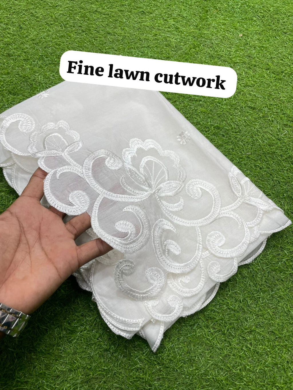 Fine Lawn Four Side Cutwork Dupatta