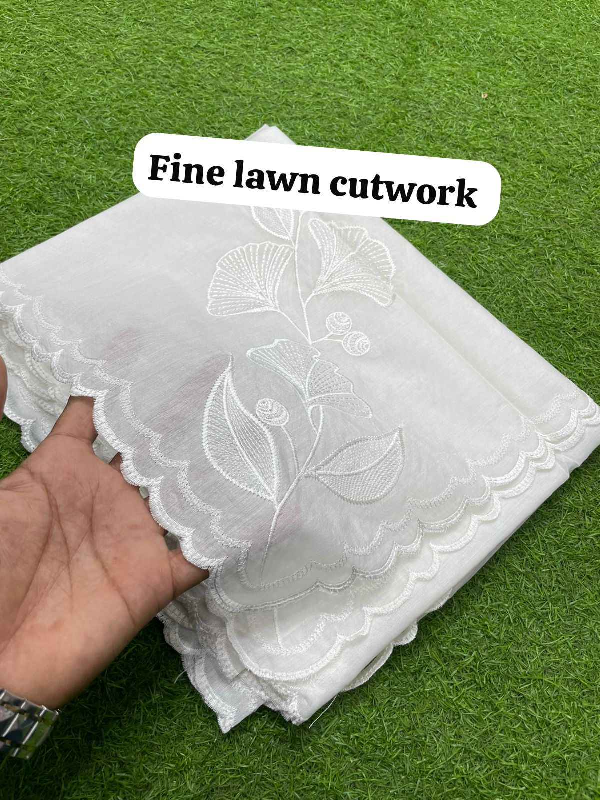 Fine Lawn Four Side Cutwork Dupatta