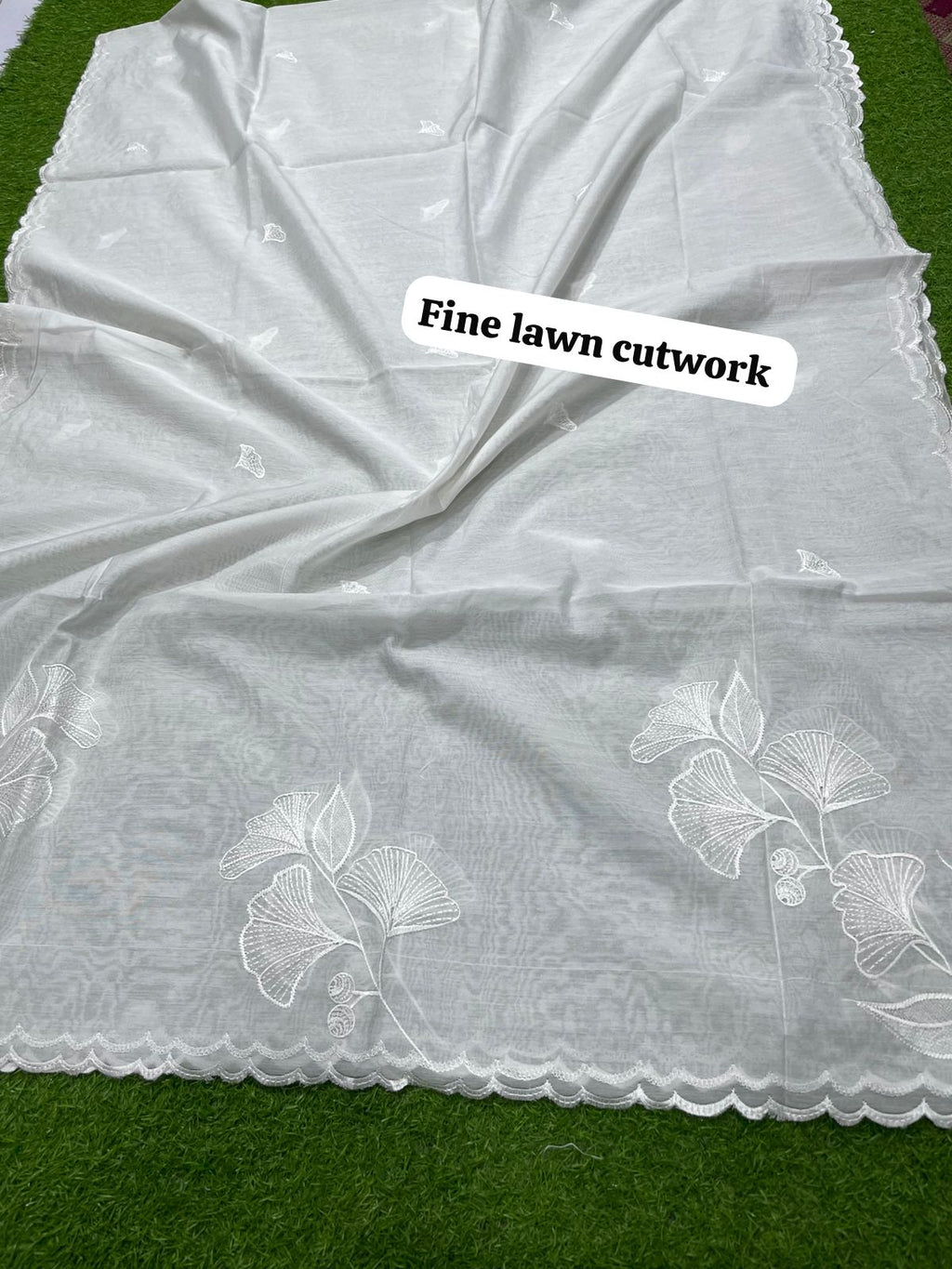 Fine Lawn Four Side Cutwork Dupatta