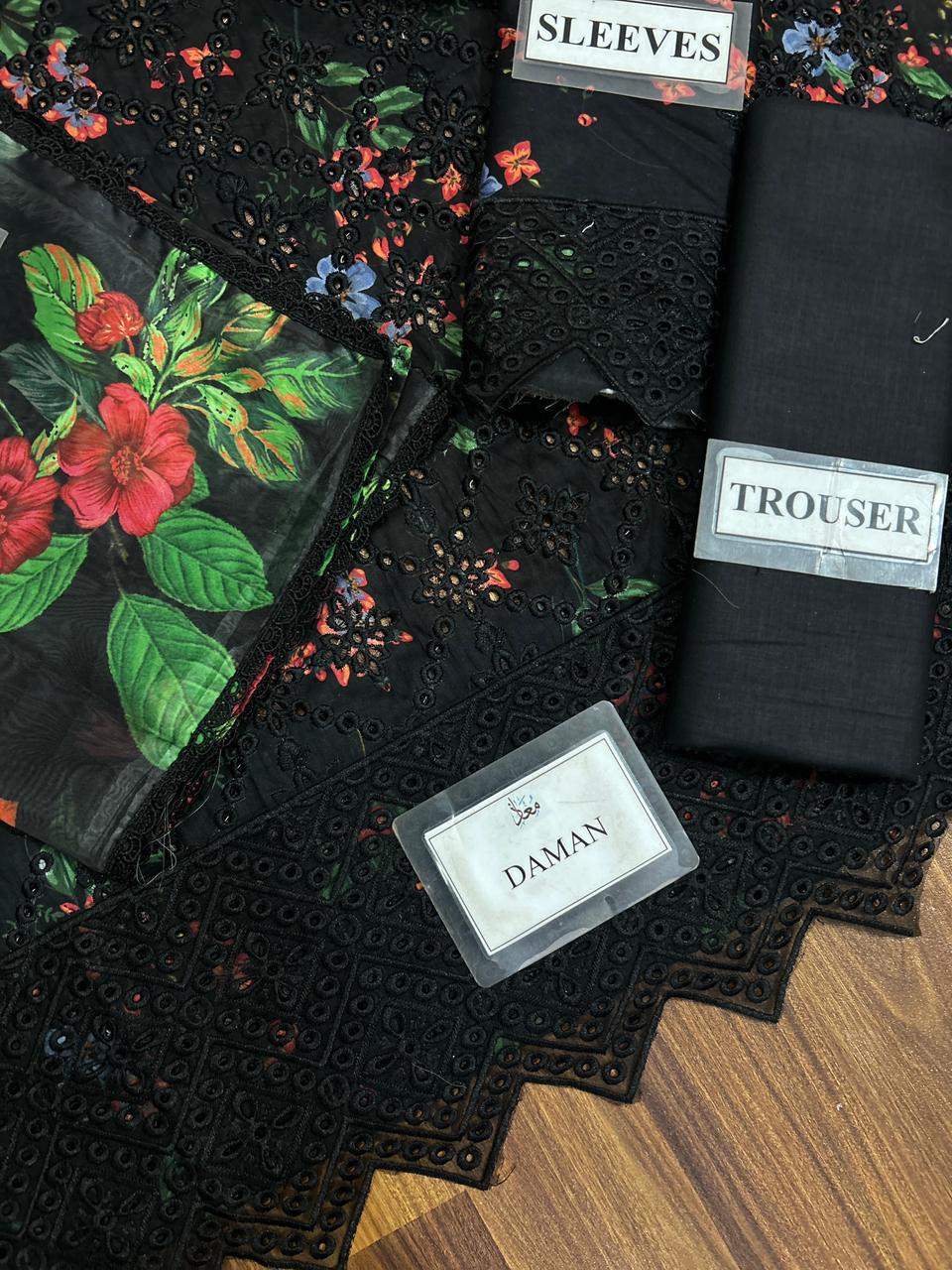 Motif Printed Lawn Shirt , Trouser  With Silk Digital Dupatta