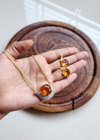 Indian American Diamond Pendent Set