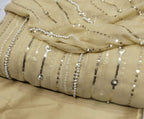Beautiful Fancy Pearl & Thread Embroidered Sequence Work 3 Piece Suit with Full Jaal Shirt & Embroidered Dupatta With Trouser