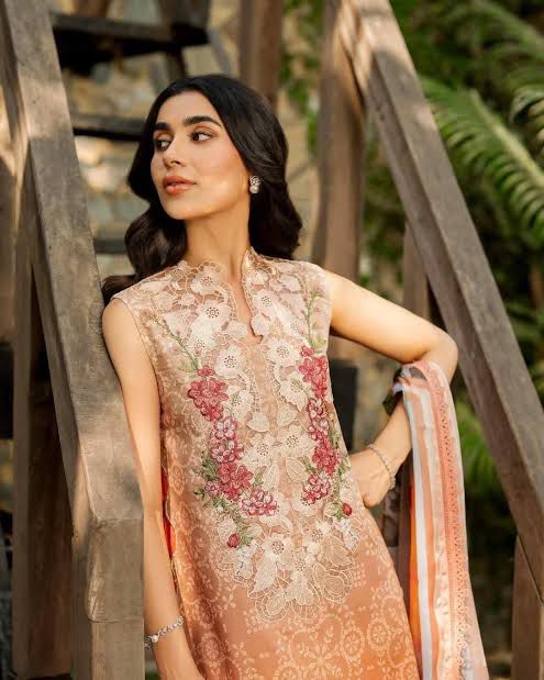 ASIFA NABEEL CHIFFON DUPATTA  Lawn 3 Pcs