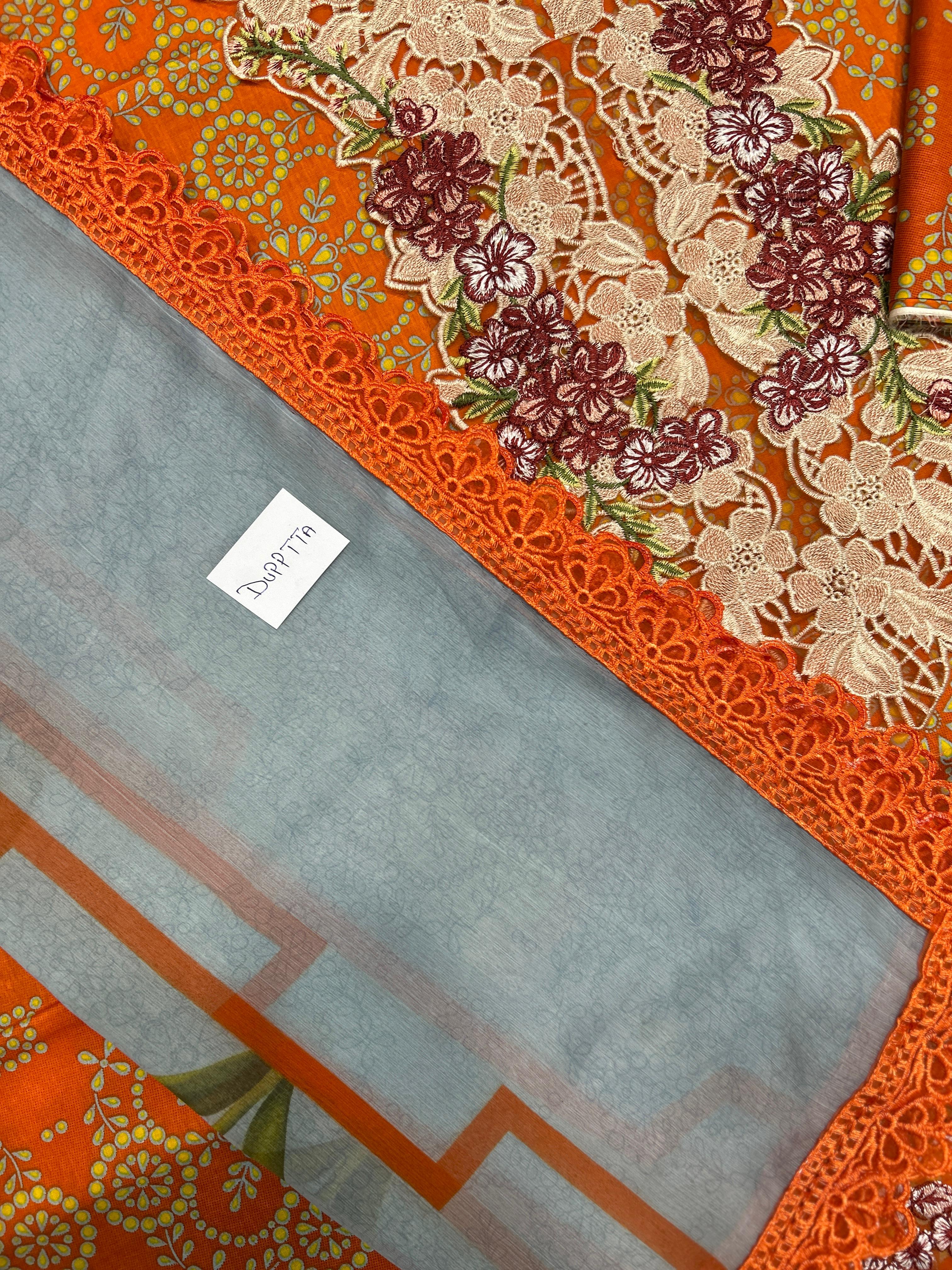 ASIFA NABEEL CHIFFON DUPATTA  Lawn 3 Pcs