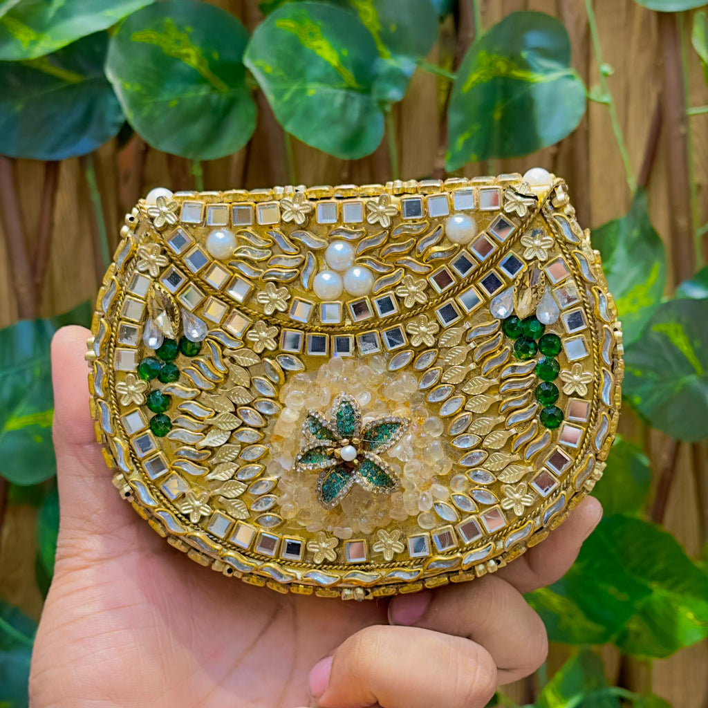 New Designer “D” Clutch Kundan