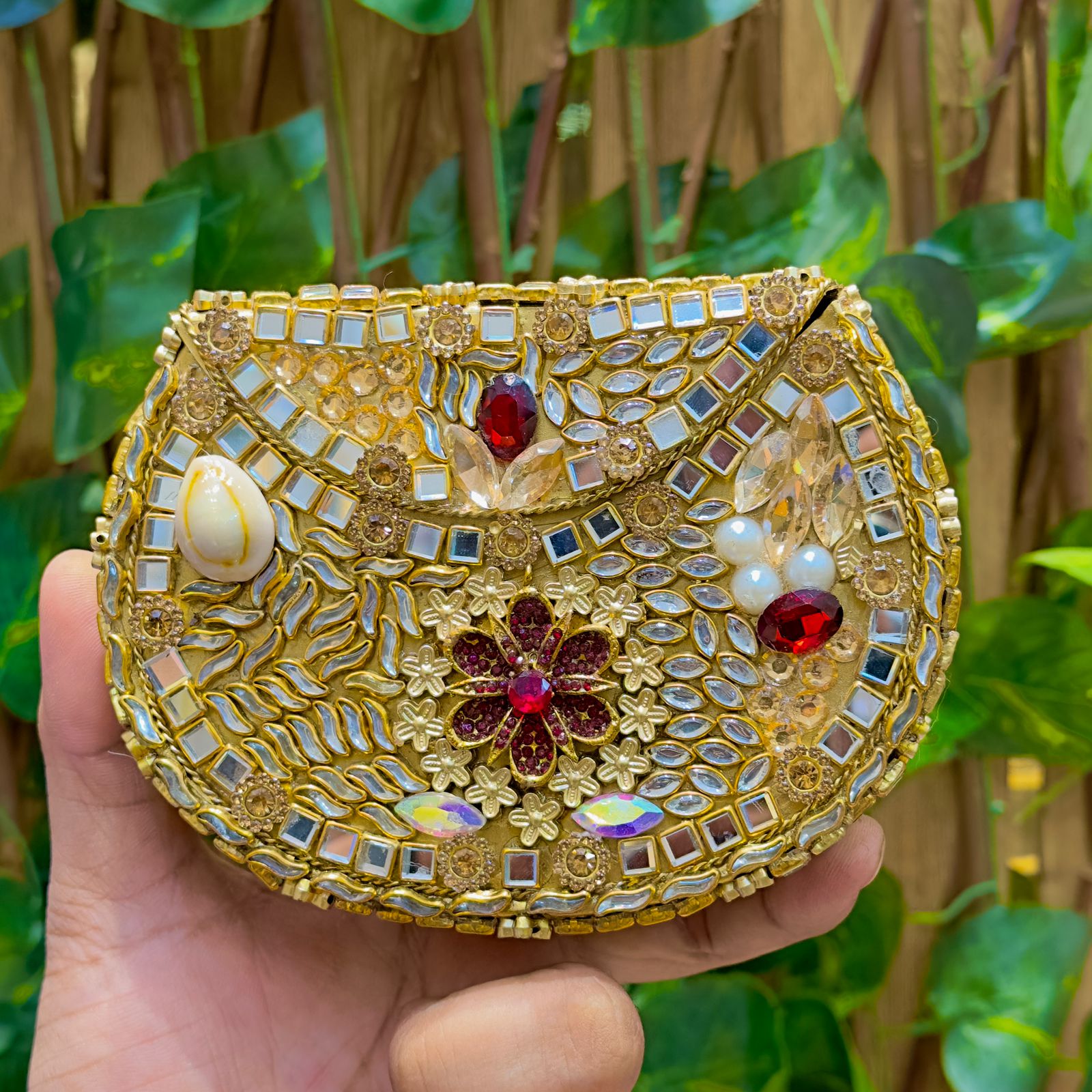 New Designer “D” Clutch Kundan
