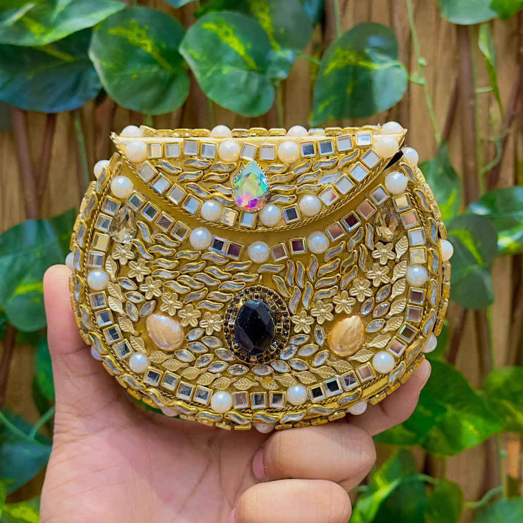 New Designer “D” Clutch Kundan