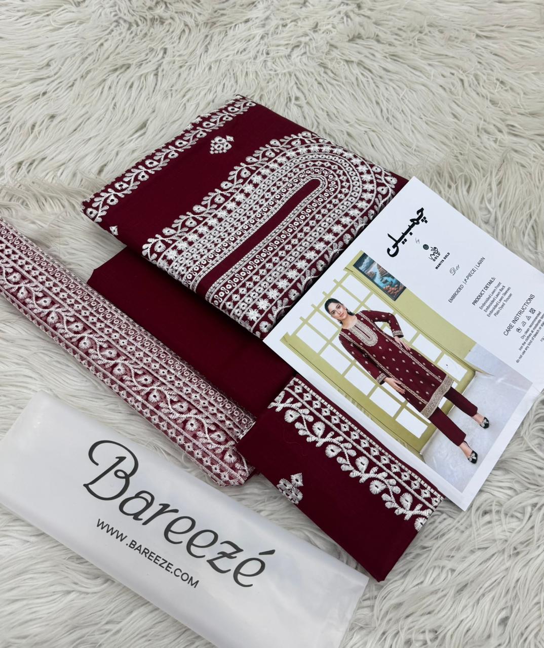 Bareeze Chambeli   PURE LAWN Collection 2 Pcs
