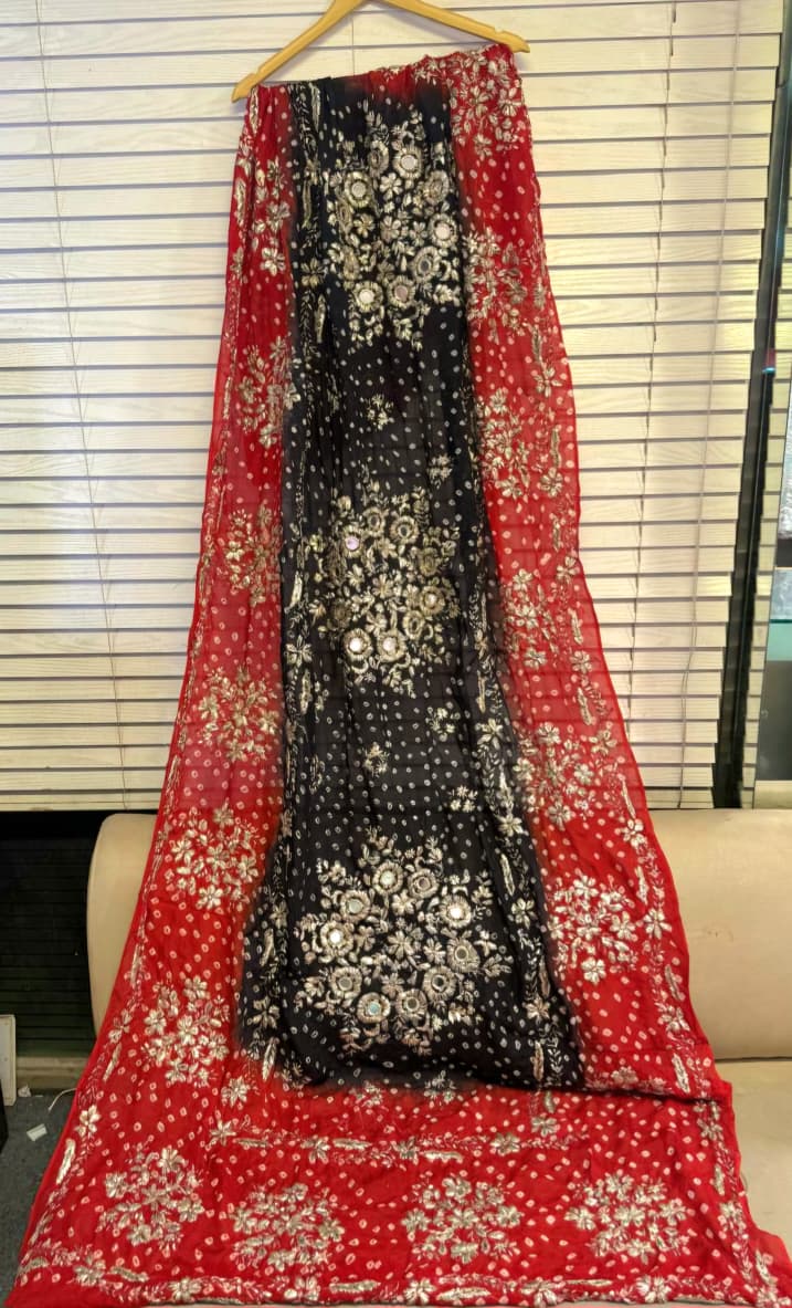 Handmade Work Beautiful Antique MTB  Chunri Gotta work Dupatta