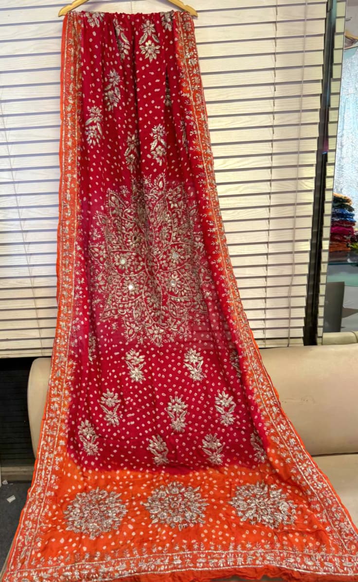 Handmade Work Beautiful Antique MTB  Chunri Gotta work Dupatta