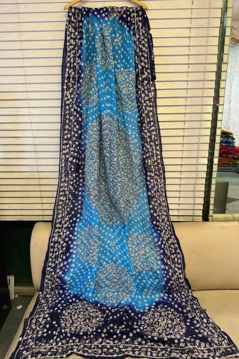 Handmade Work Beautiful Antique MTB  Chunri Gotta work Dupatta