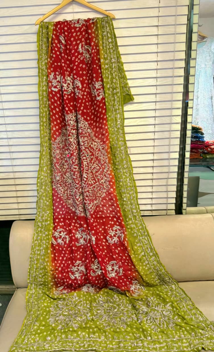 Handmade Work Beautiful Antique MTB  Chunri Gotta work Dupatta