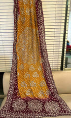 Handmade Work Beautiful Antique MTB  Chunri Gotta work Dupatta