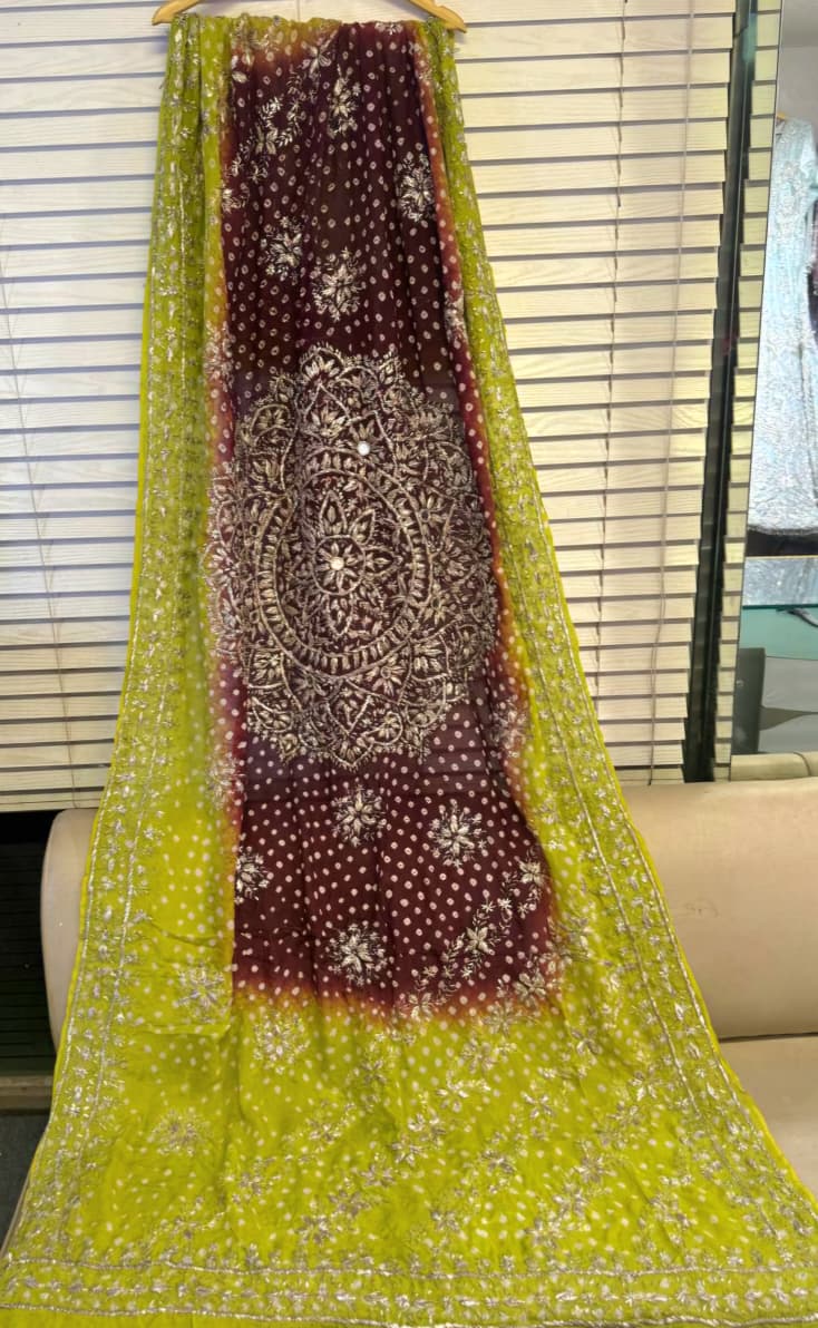 Handmade Work Beautiful Antique MTB  Chunri Gotta work Dupatta