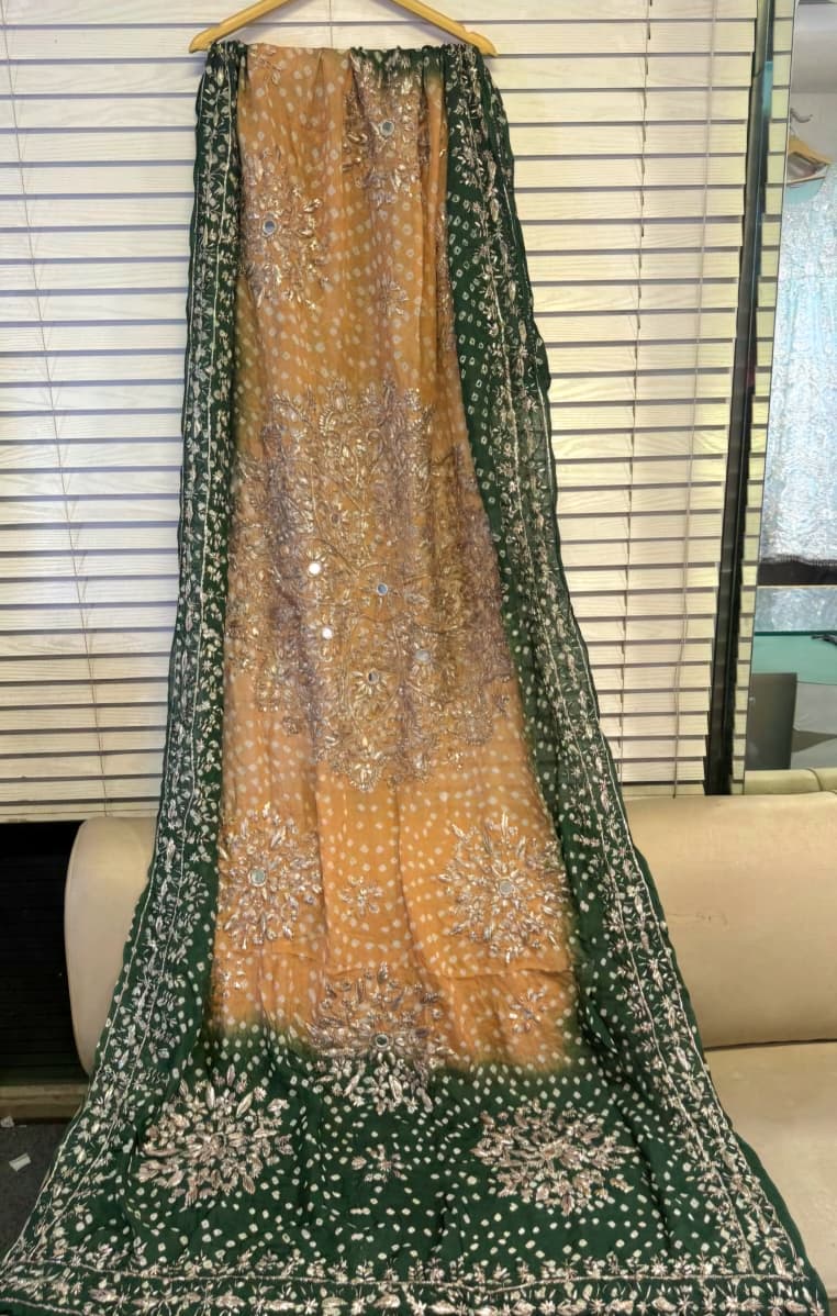 Handmade Work Beautiful Antique MTB  Chunri Gotta work Dupatta