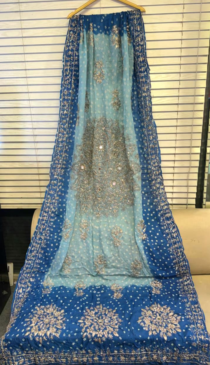 Handmade Work Beautiful Antique MTB  Chunri Gotta work Dupatta
