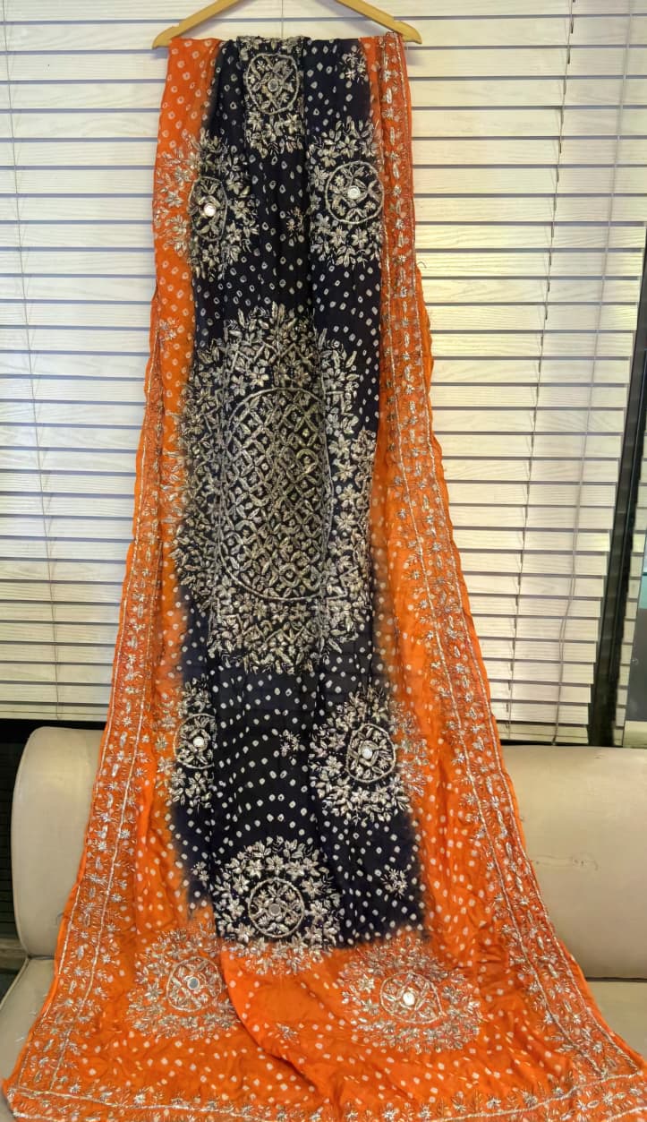 Handmade Work Beautiful Antique MTB  Chunri Gotta work Dupatta