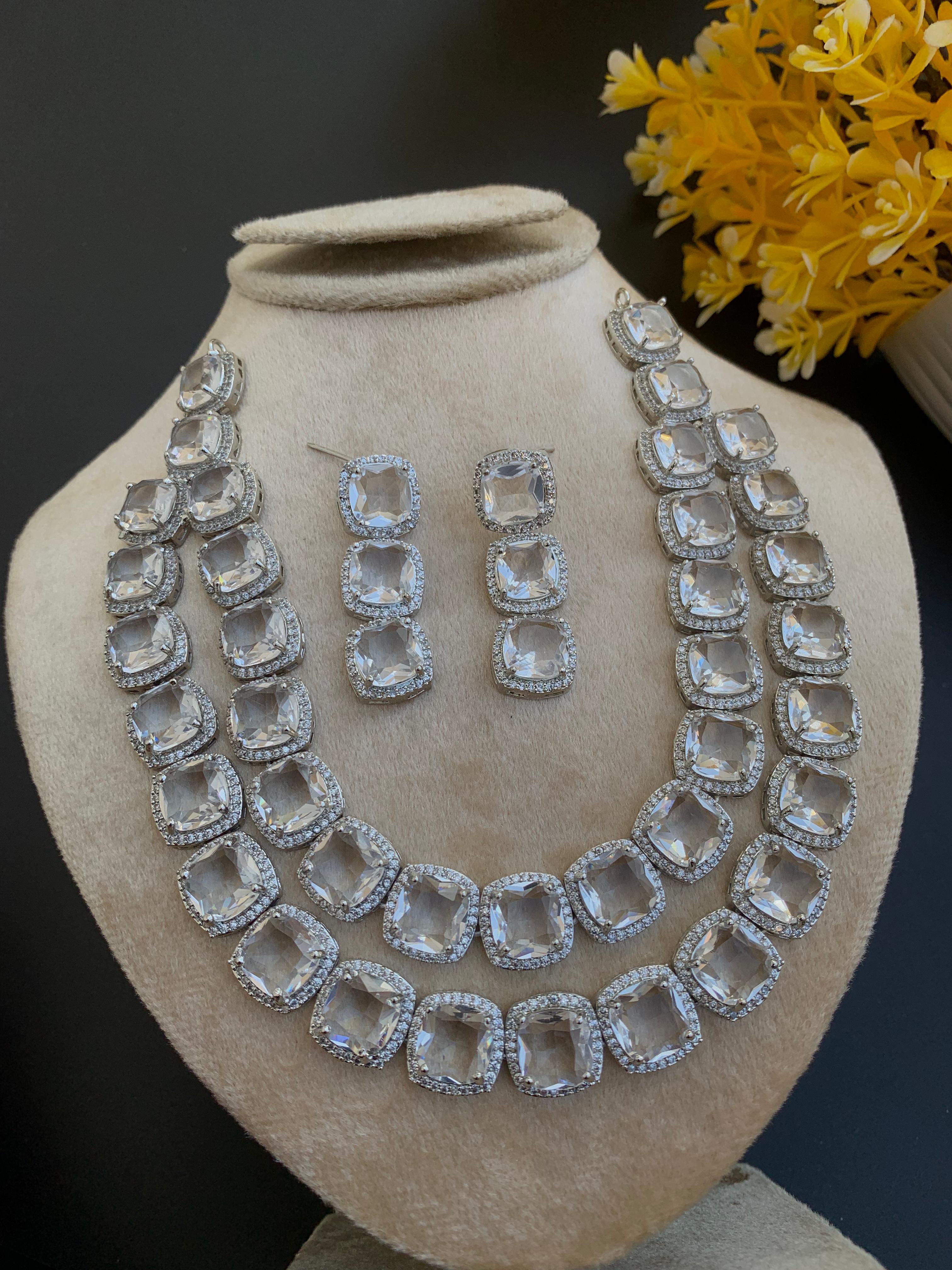 Indian American Diamond Zircon Designer Set