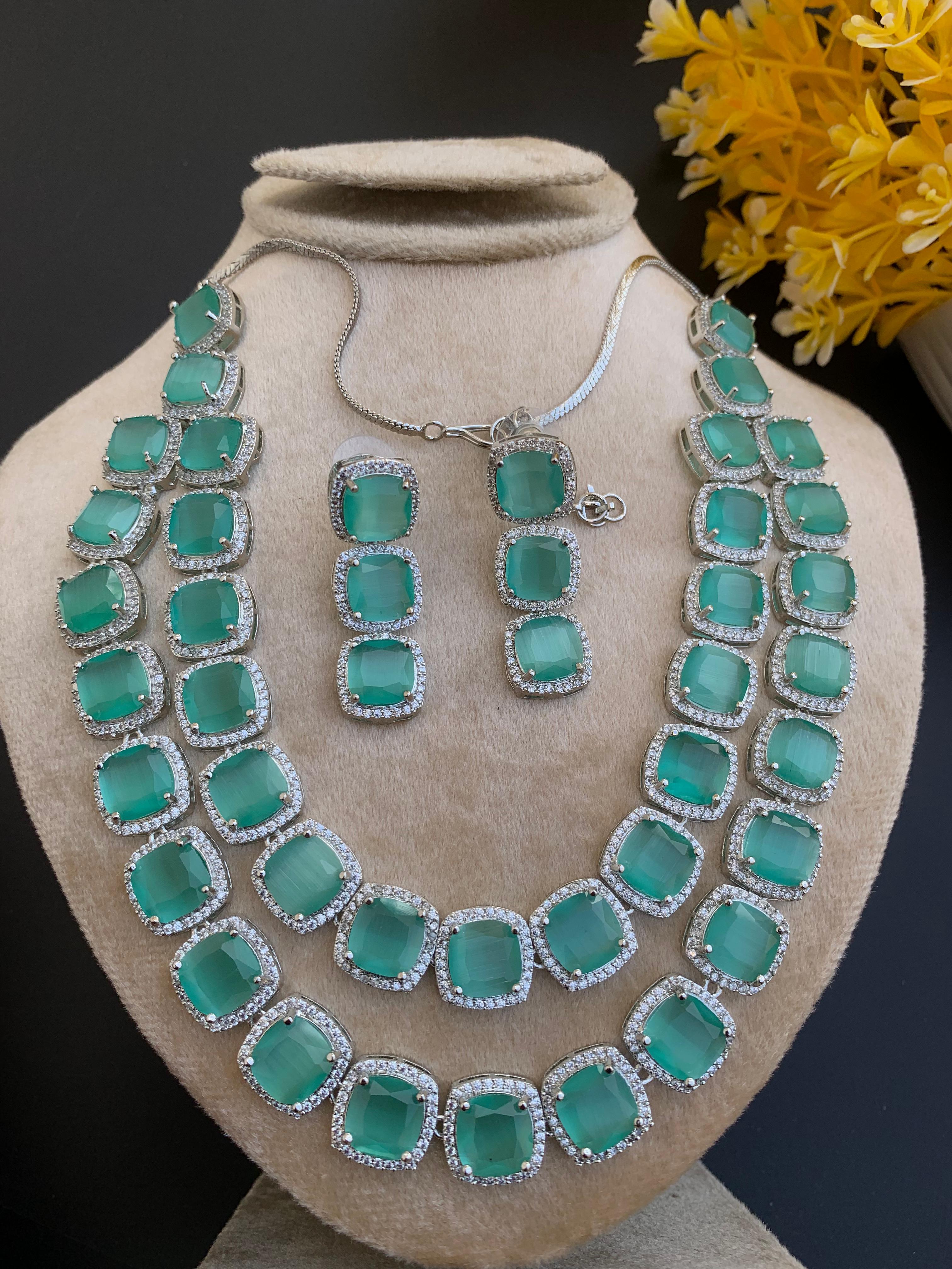 Indian American Diamond Zircon Designer Set