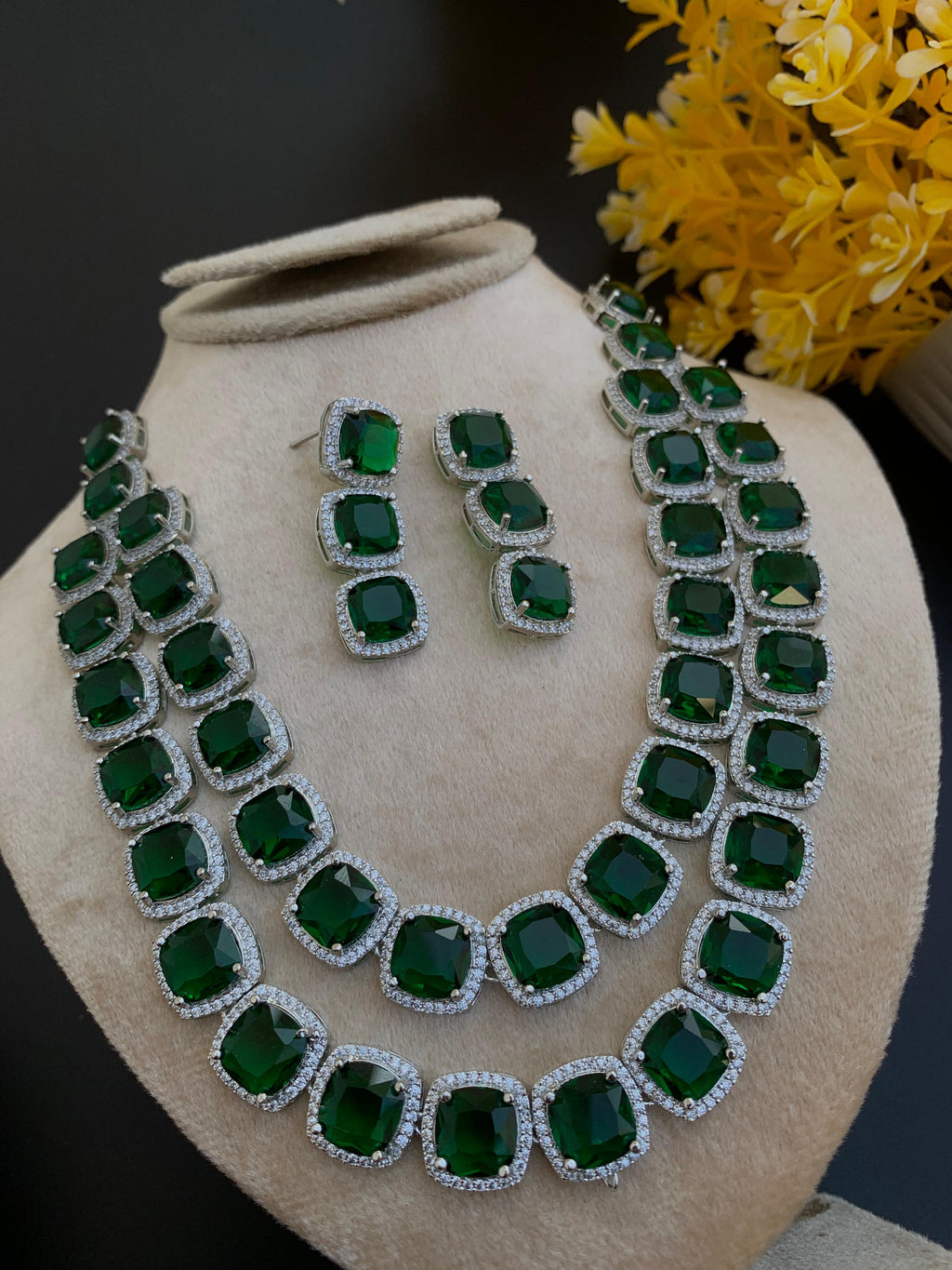 Indian American Diamond Zircon Designer Set