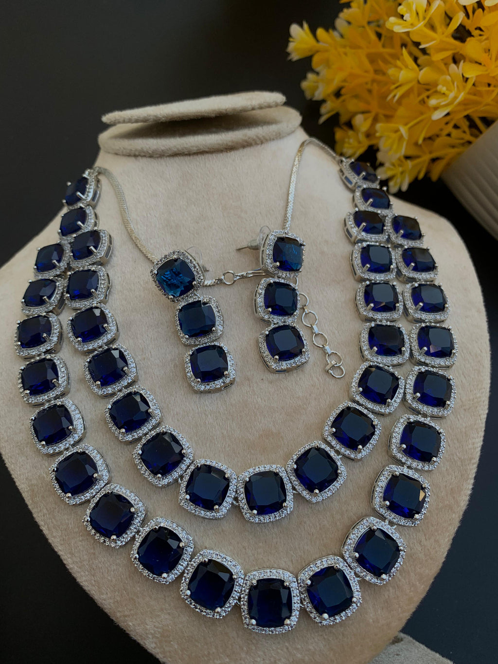 Indian American Diamond Zircon Designer Set
