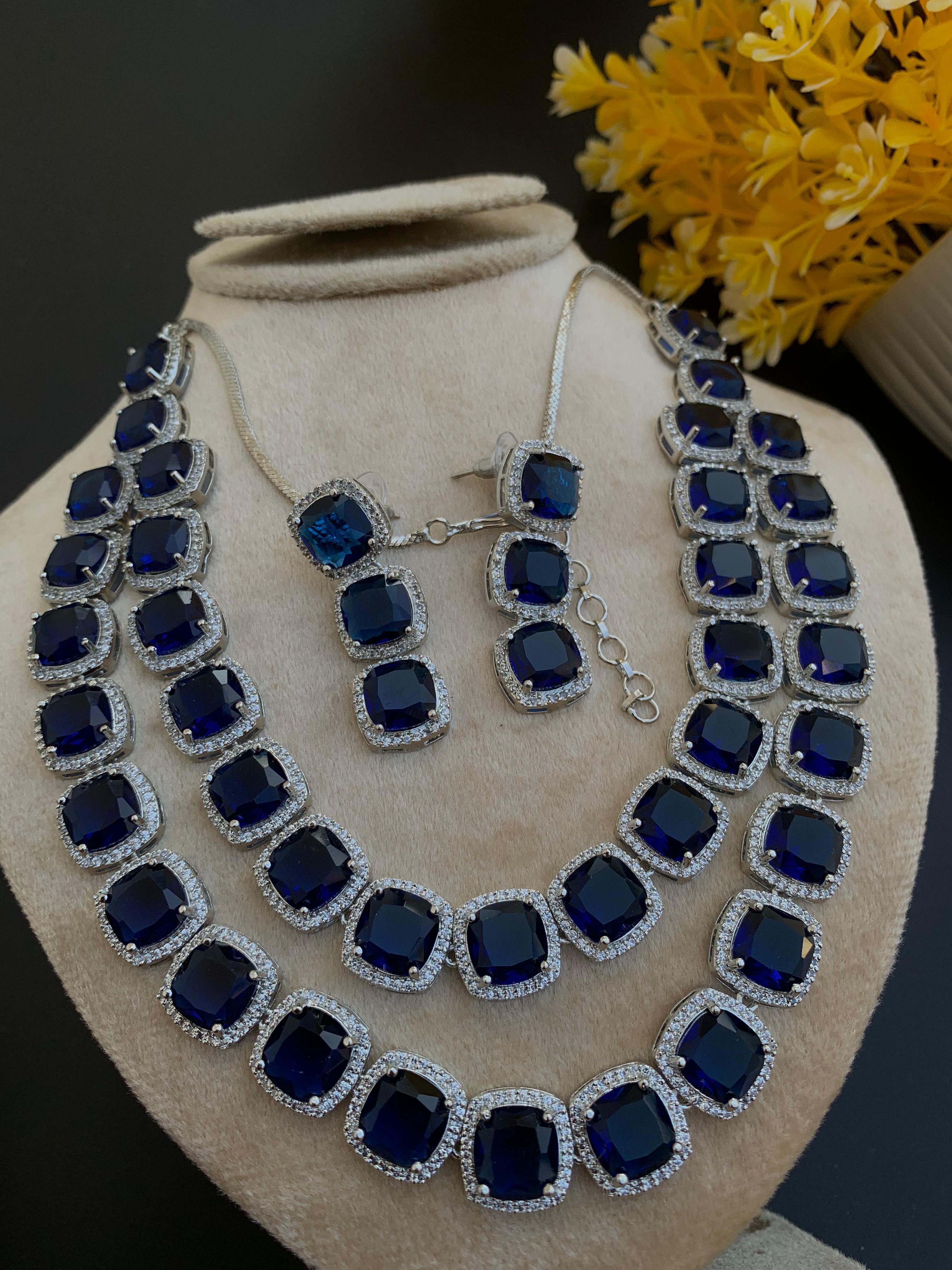 Indian American Diamond Zircon Designer Set
