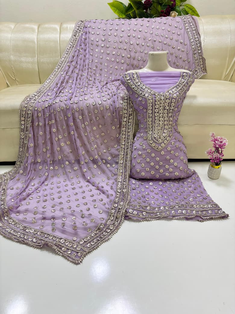 New Gotta Work Collection With Jaal Shirt And Full Heavy Dupatta