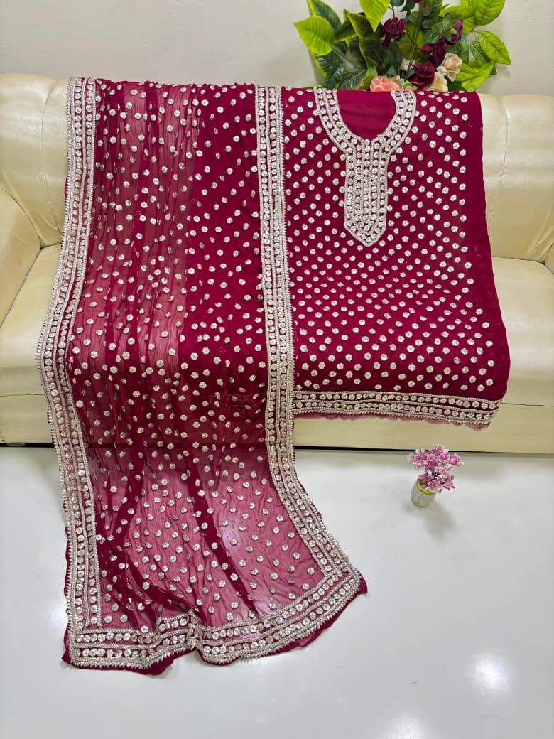 New Gotta Work Collection With Jaal Shirt And Full Heavy Dupatta