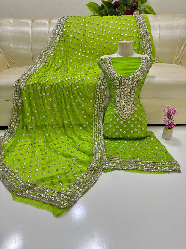 New Gotta Work Collection With Jaal Shirt And Full Heavy Dupatta